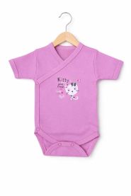 Bebi bodi kratak rukav preklop-roza