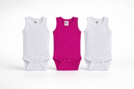 Bebia bodi 3-pack bela-ciklam