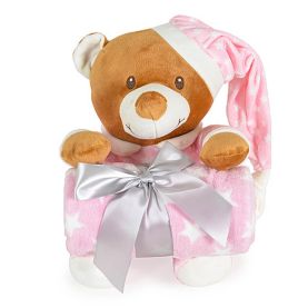 Cangaroo ćebe za bebe s igračkom Addie Bear - Roze