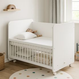 Krevetac za bebe beli sa prostorom za bebine stvari-Beli